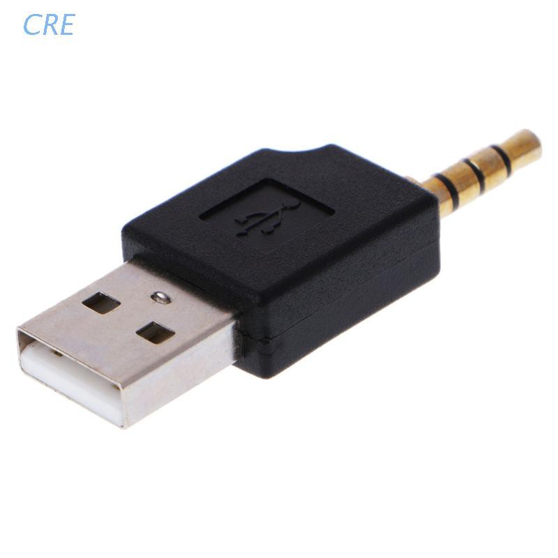 Cre Adapter Auxiliary 3.5mm Ke Usb 2.0 Male Aux Untuk Apple Ipod Shuffle 1st 2nd Mp3