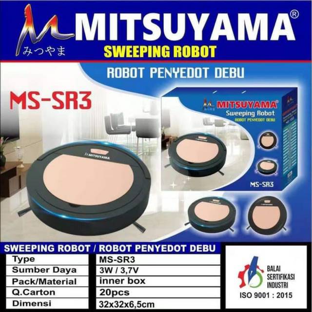 MITSUYAMA Robot Vacuum Cleaner MS-SR3 Sweeping Robot Penyedot Debu +KEPALA CHARGER