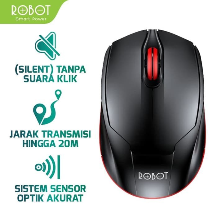 MOUSE WIRELESS ROBOT M310 SILENT 2.4 GHz Garansi Resmi 1 Tahun