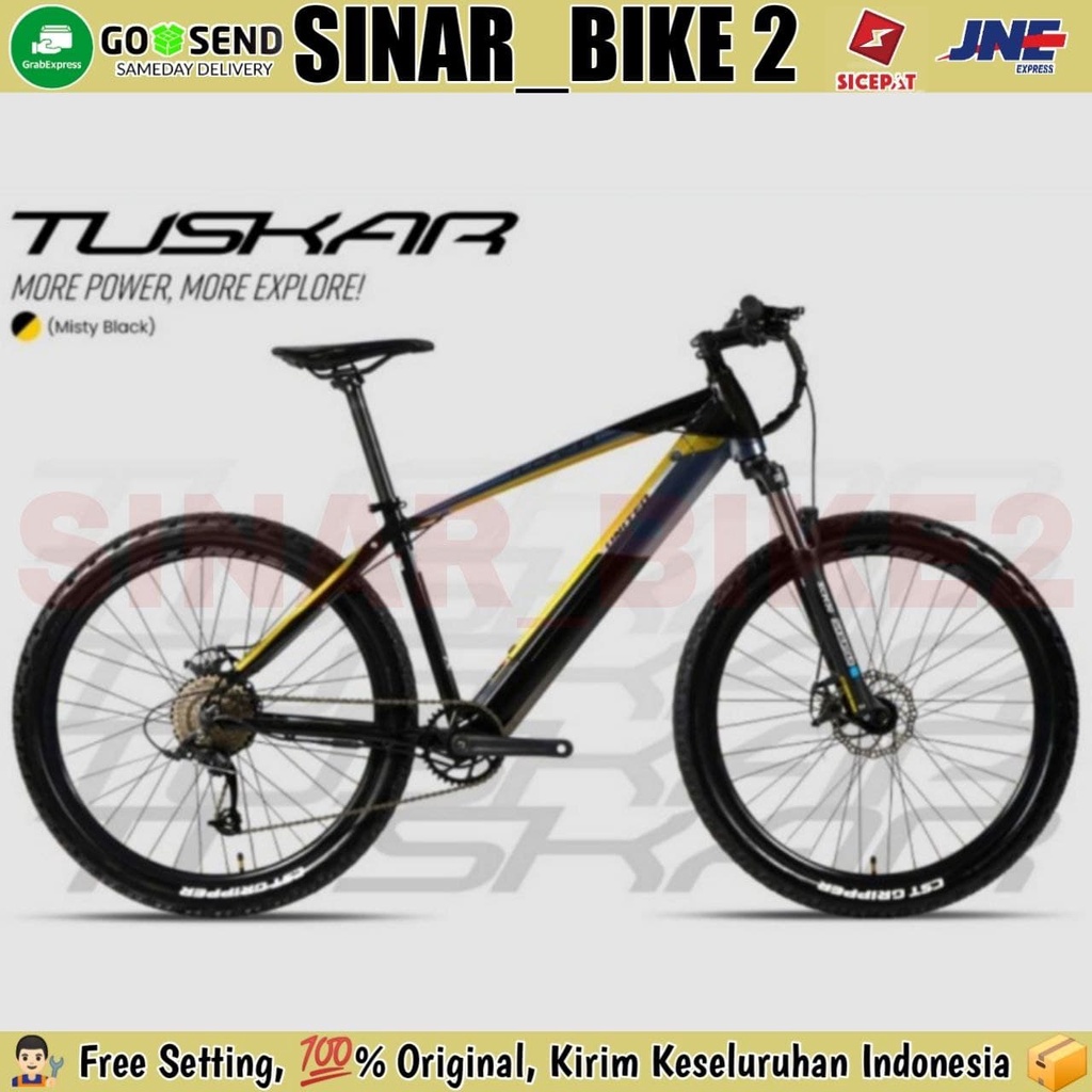 Sepeda Gunung MTB Electric UNITED TUSKAR E-Bike Listrik 50 Km/ Charge