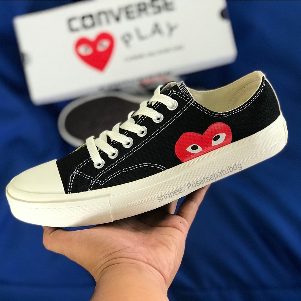 CONVERSE 70S PLAY CDG COMME DES GARCONS LOW BLACK WHITE