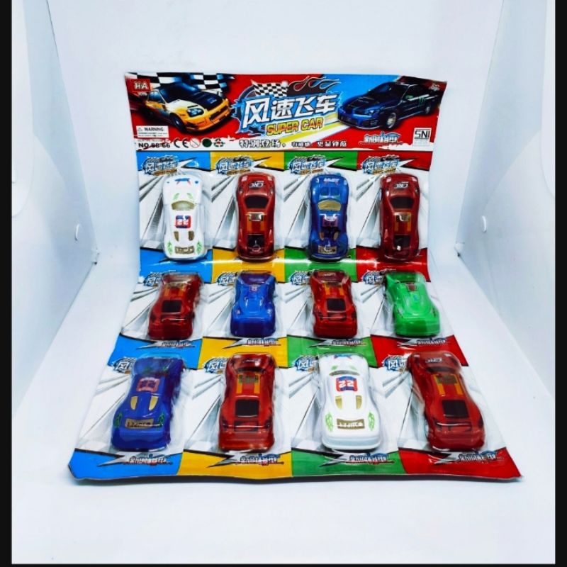 MAINAN ANAK MOBI SUPER CARS/RALLY RACE/MOBIL BALAP isi 12 pcs/Lembar