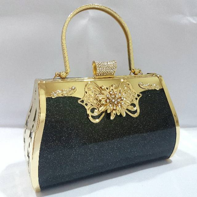 Clutch Pesta Farnell BESAR  2832 Tas Kondangan Mewah Cantik Glitter Kilap