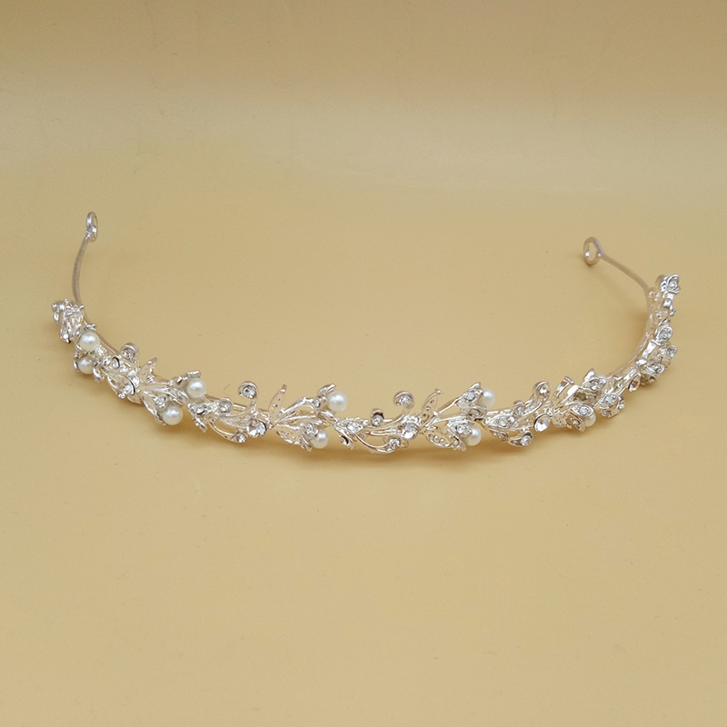 Headband Tiara Mahkota Bunga Mutiara Untuk Hijab Wanita