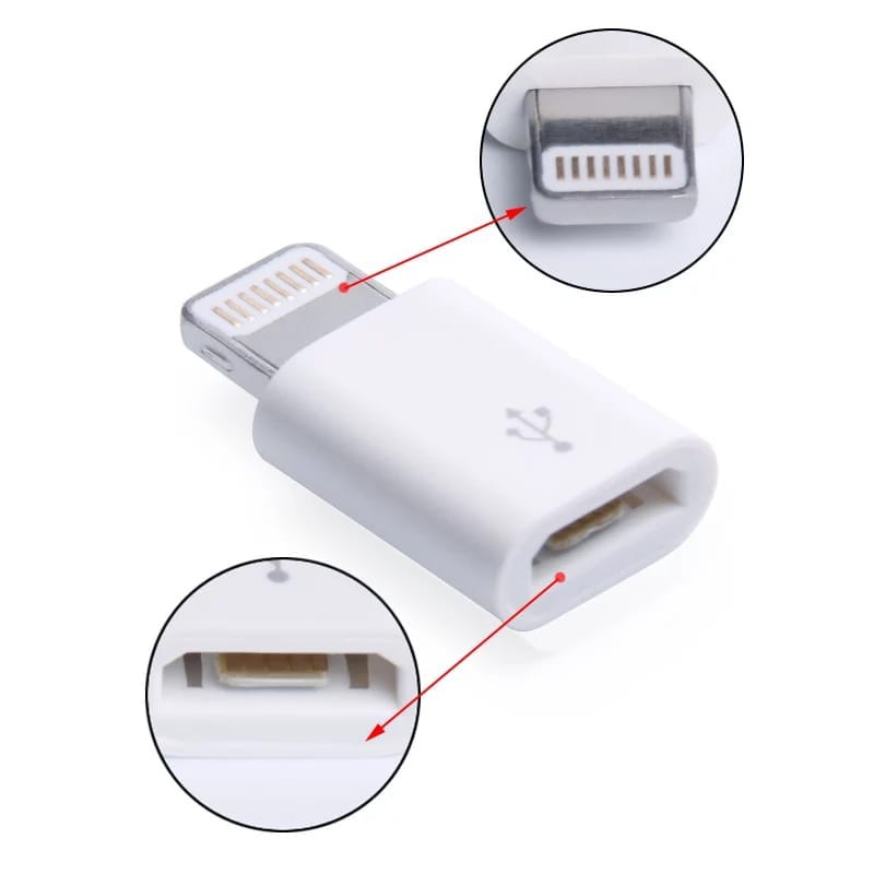 Sambungan Micro Ke Light HP dan Powerbank Adapter Mini Connector Cas dan Kabel Data Coverter Mini