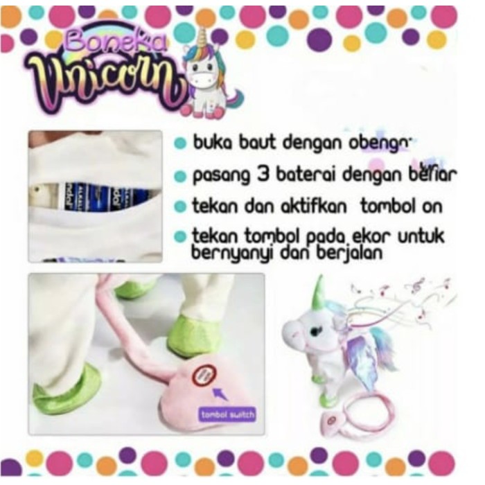 M163 Mainan Boneka Kuda Poni Unicorn Bisa Jalan / Bisa Joget / Nyanyi Musik  HARGA PROMO hanya di BO