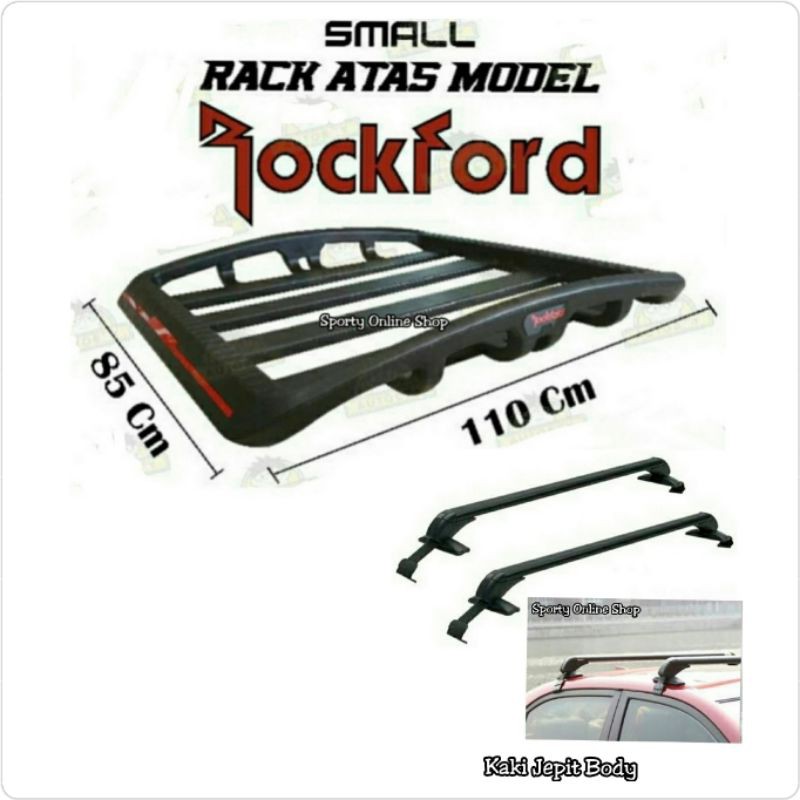 Rak Bagasi Atas Mobil + Kaki Jepit Body Small Merk ROCKFORD