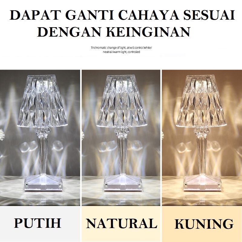 [SB] Lampu Hias Model Kristal / Table Light Kristal Lampu Hias 3 Cahaya / Lampu Meja Kristal