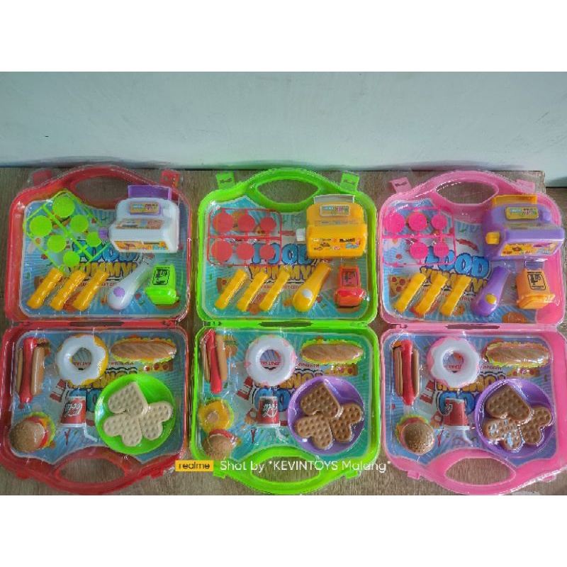 MS 20 MAINAN  KASIR MINI MAKANAN PLUS KOPER / mainan dessert suitcase mika food yummy