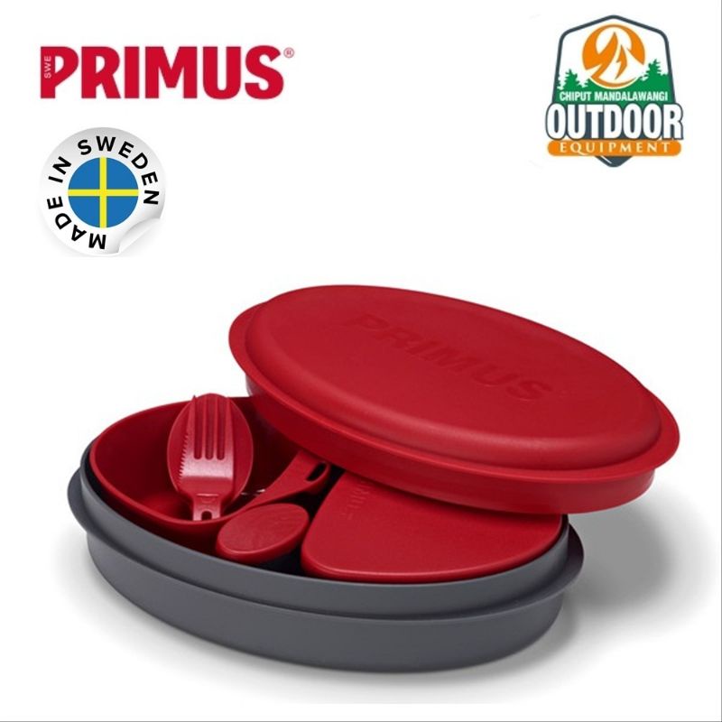 Primus Meal Set Green Tempat Makan Gelas Mangkuk Sendok Garpu Outdoor