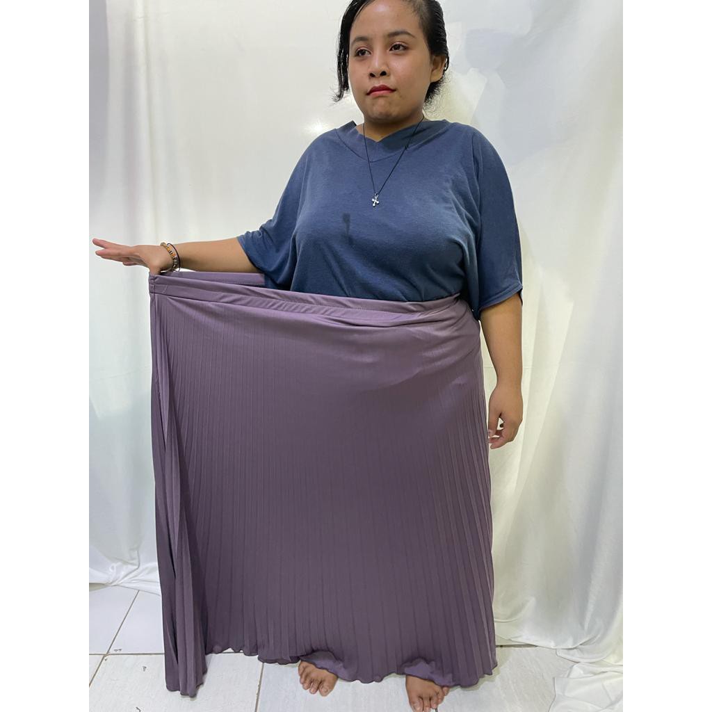 Rok Plisket Premium BIG SIZE 5XL 100% Hyget Super / Rok Plisket Rempel Mayung Wanita Trendy