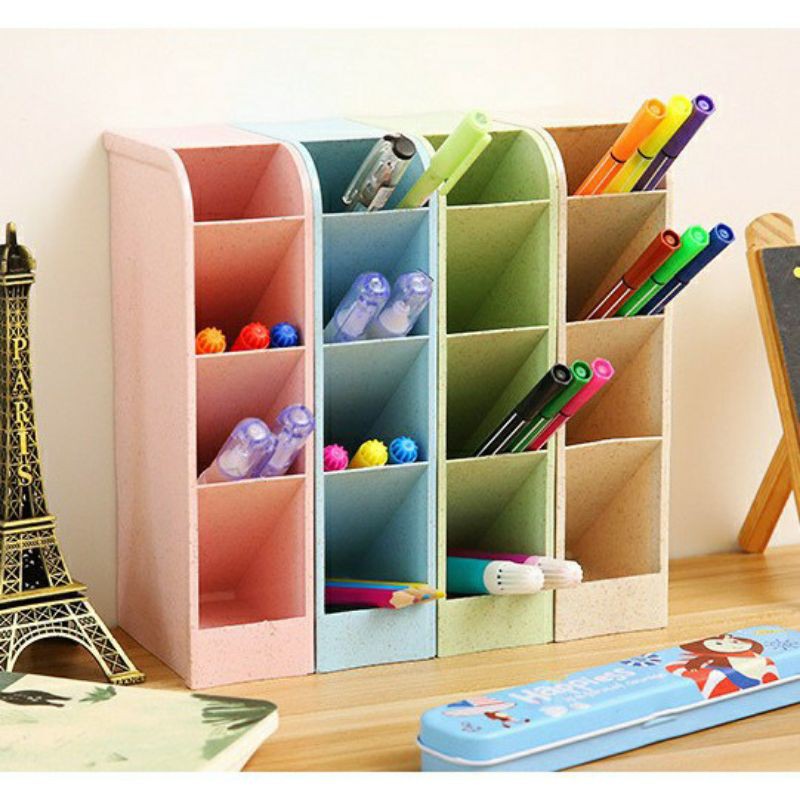 [CLASHOP]Rak mini 4 slot / Rak serbaguna / rak mini 4 slot /Desktop Pen Holder/Storage Case Box