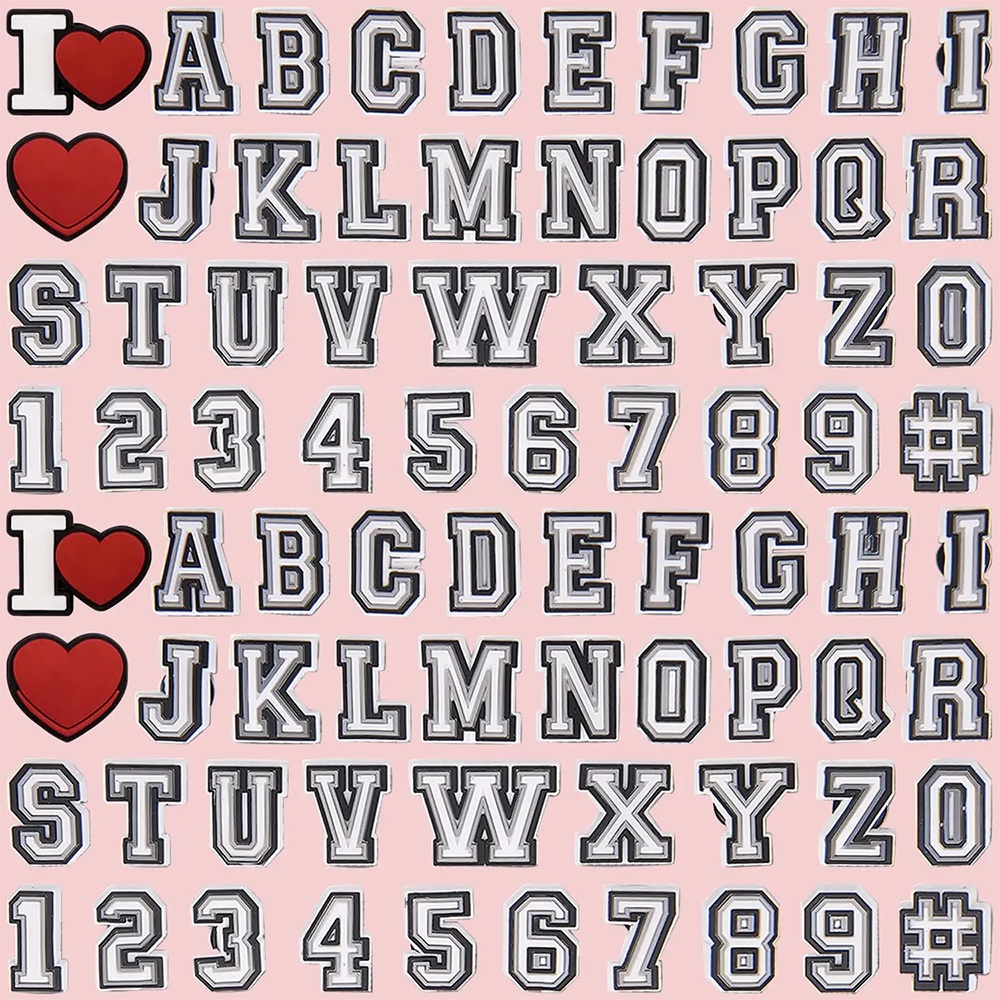 Crocs pin Jibbitz wanita charms sandal surat A-Z DIY nomor Aksesoris pria Bahan Untuk Dekorasi Sepatu Hadiah anak