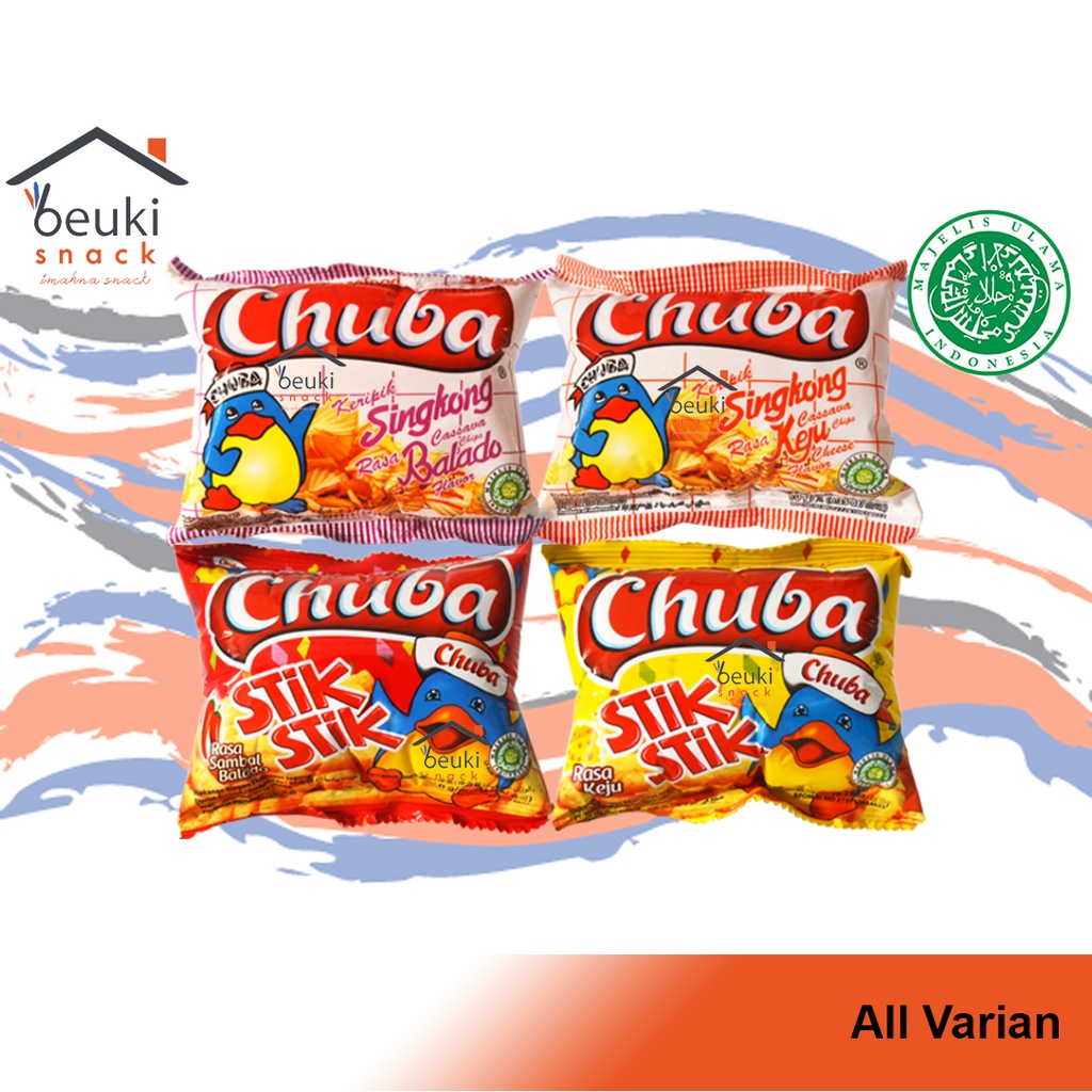 Jual Varian Chuba Snack Kerupuk Keripik Singkong Stick Rasa Keju Balado