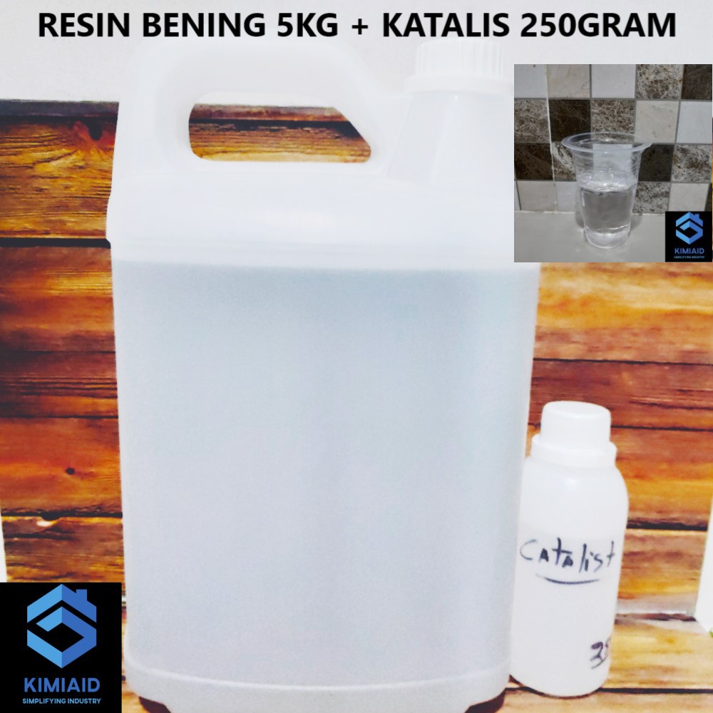 Resin Bening 5 Kg + Katalis - Resin Super Bening Murah - Resin Polyester Bening - Resin Fiber Bening