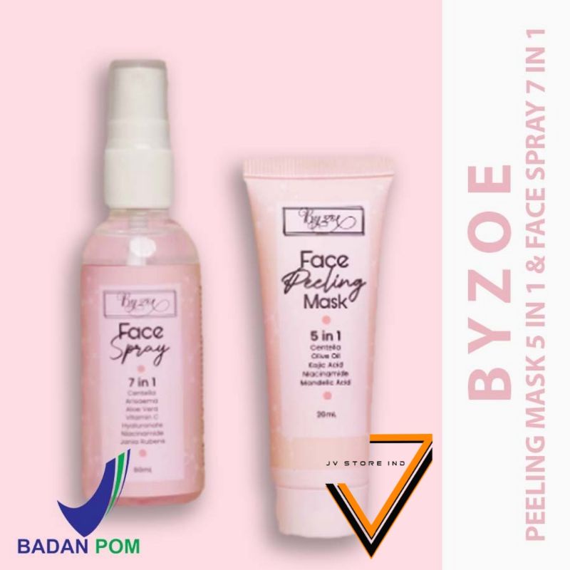 Byzoe 5 in1 Korean Face Peeling Mask &amp; 7 in 1 Face Spray BPOM
