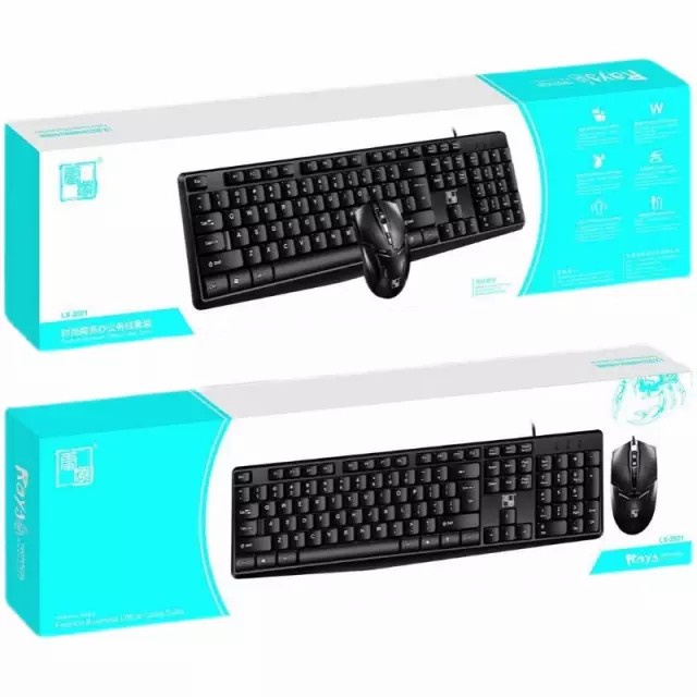 PAKET SETELAN KEYBOARD + MOUSE 104 keys LX-2021 Thunder Scorpion, Set keyboard dan mouse kantor, game rumah