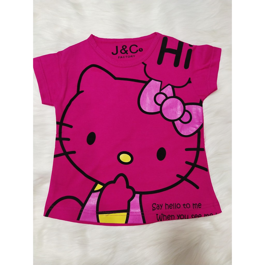 Baju Anak Perempuan Kaos Anak Lengan Pendek Motif Hello Baju Anak Perempuan Kaos Anak Lengan Pendek Motif Hello