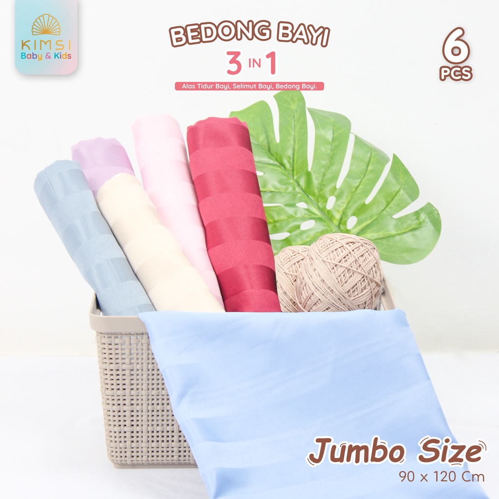 KIMSI PAKET BEDONG JACQUARD TENCEL VELVET JUMBO 6 IN 1 / ALAS TIDUR BAYI / SELIMUT BAYI / TENCEL STR