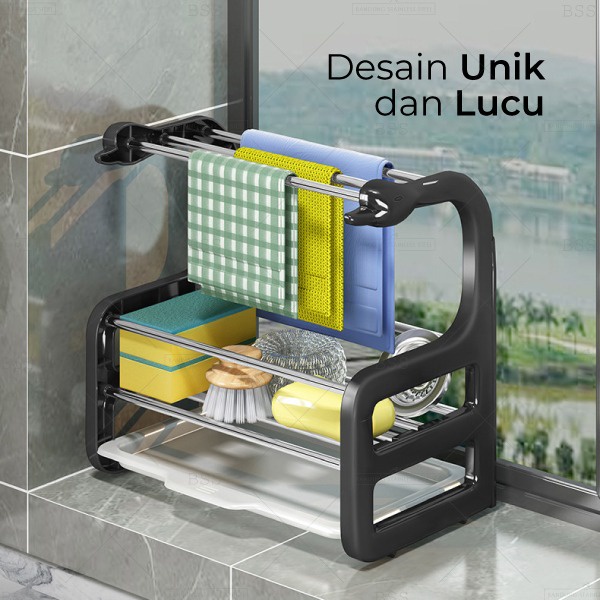 Tempat Penyimpanan Spons Rak Serbet Organizer Gantung Multifungsi Kain Lap Rak Dapur Spon Sabun