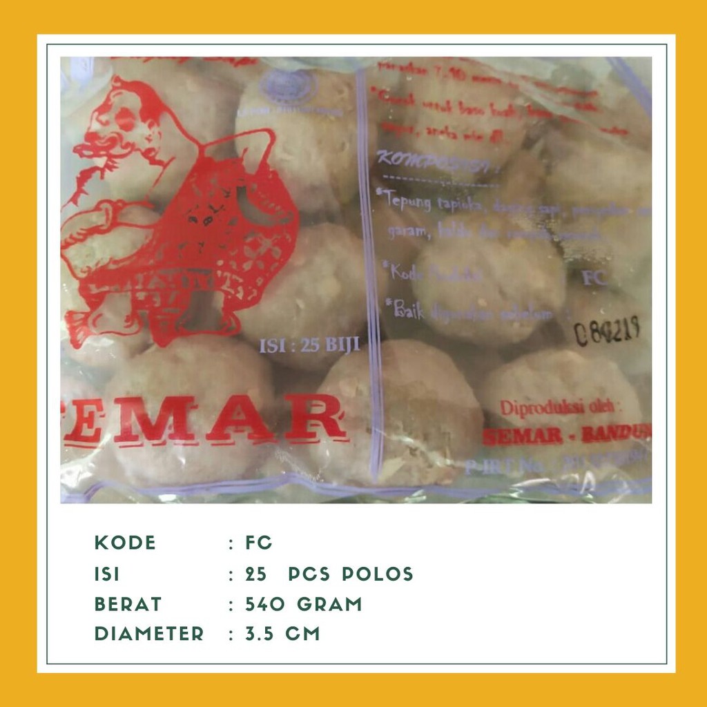 

Baso Semar 3cm 500 gr 25 pcs enak