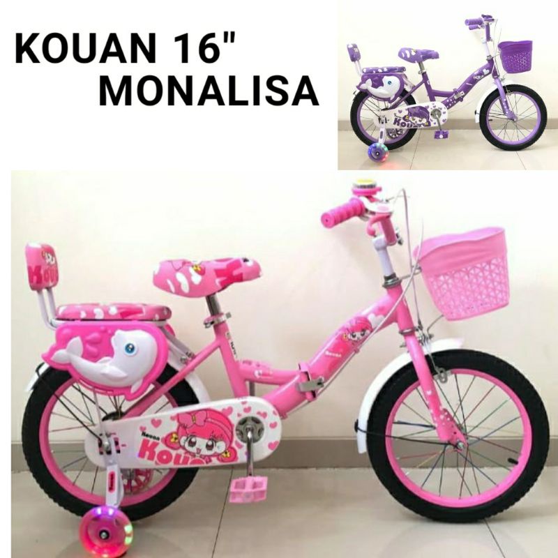 Sepeda Lipat Anak Perempuan 16 inch KOUAN lumba MONALISA