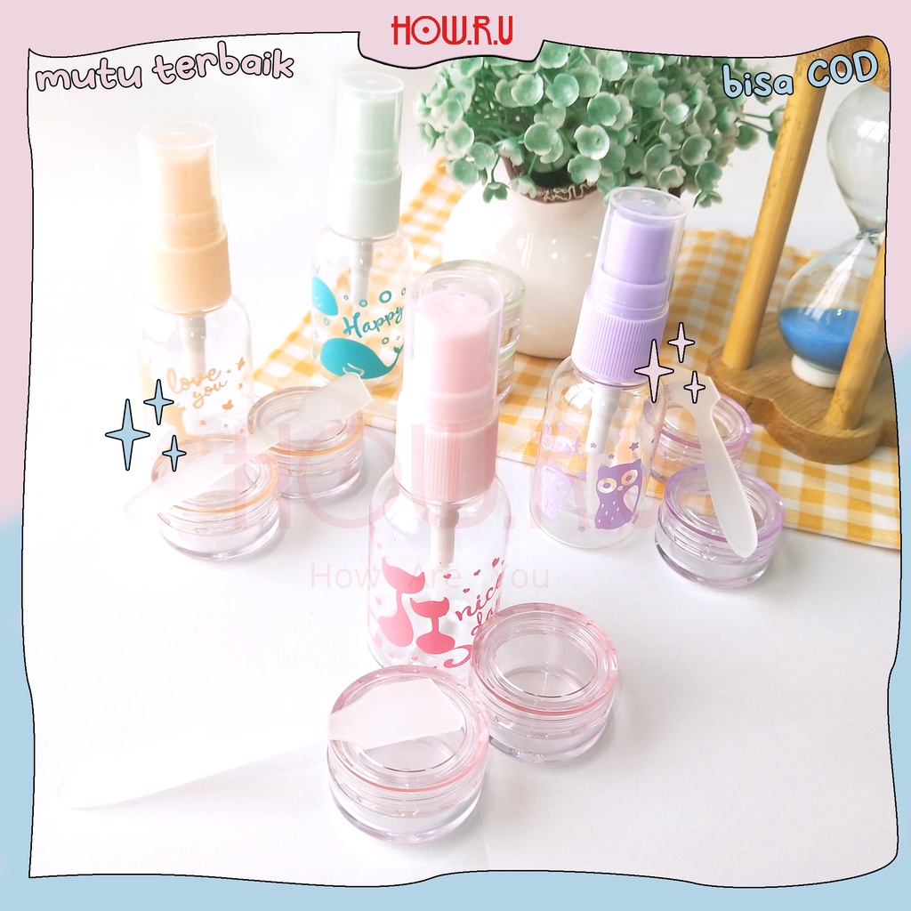 HOW.R.U | 3pcs - Set Travel Botol Mini Refill untuk Softlens