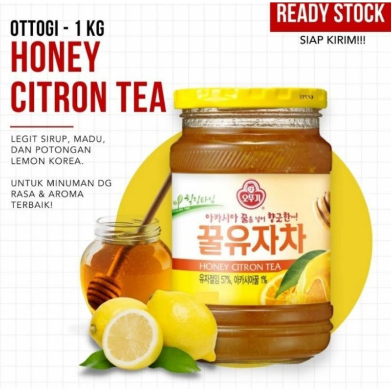 Jual OTTOGI Honey Citron Tea 1 kg Potongan Lemon Korea Dengan Sirup dan