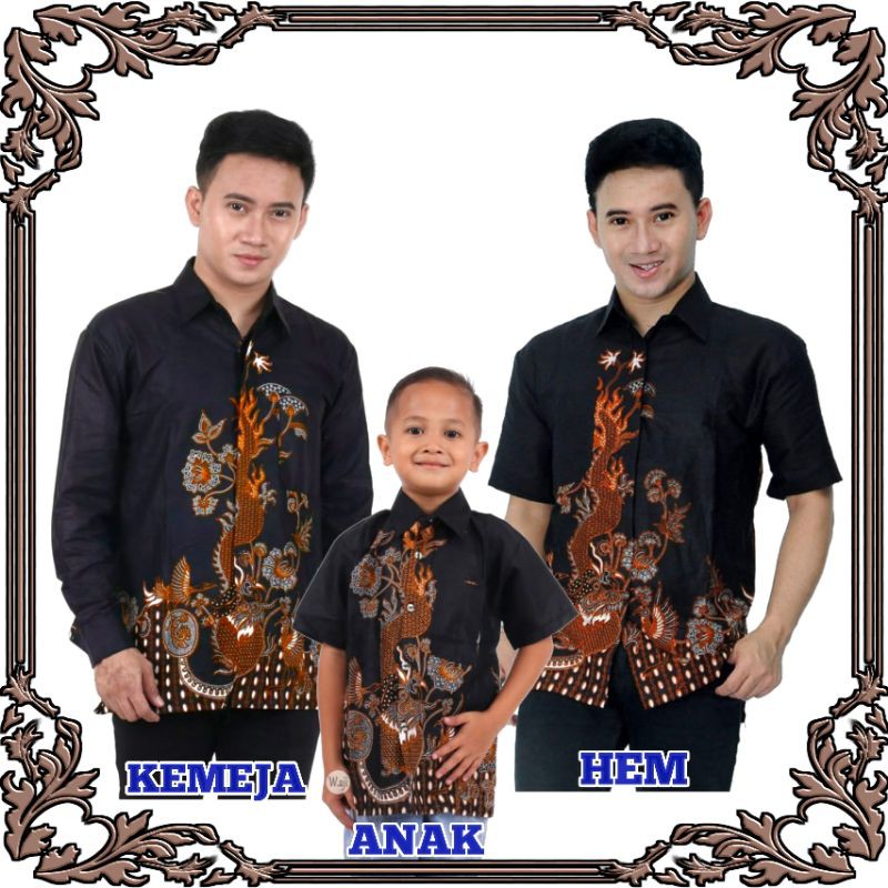 COUPLE BATIK AYAH ANAK,BAJU BATIK COUPLE AYAH DAN ANAK MOTIF NAGA,BATI COUPLE KELUARGA