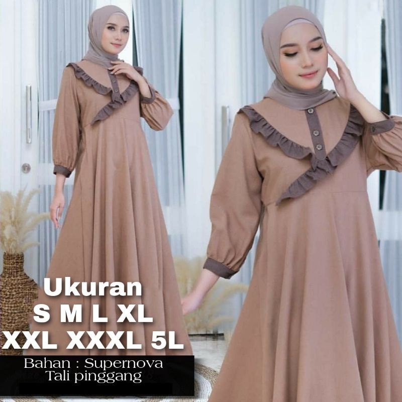 Bunga Dress Big Size Ukuran Size S M L XL 2XL 3XL 4XL XXL XXXL  XXXXL 2L 3L 4L 5L  Dress Wanita Jumbo Gamis Big Size Baju Korea Over Size