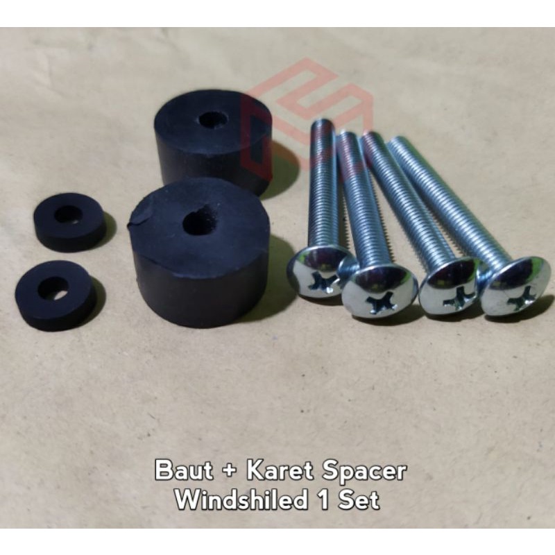 Baut Karet Windshield Karet Winshield Baut + Karet Spacer Visor 1 Set Nmax Xmax Aerox Lexi