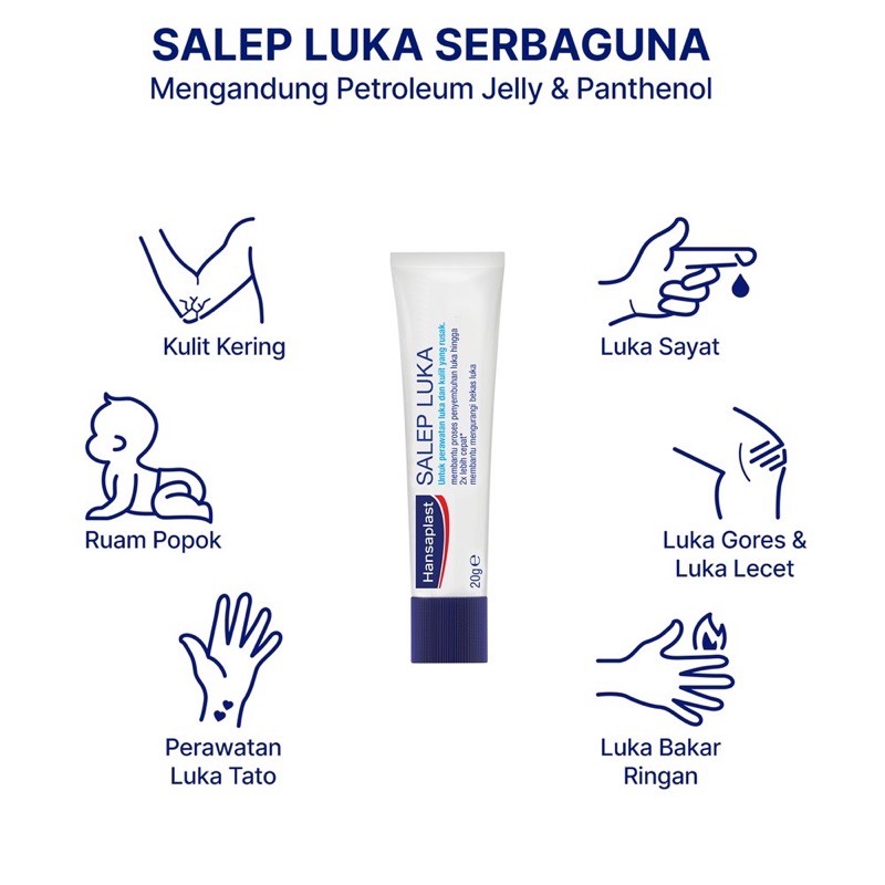 Hansaplast Wound Care Ointment 3.5gr 20gr - Hansaplast Salep Luka - Hansaplas Salep Luka Bakar, Luka Sunat, Luka Robek