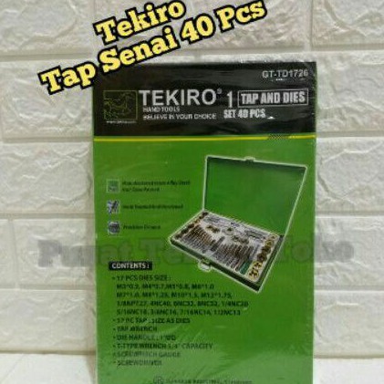 TEKIRO TAP AND DIES SET 40 PCS - ALAT SENAI DAN TAP BAUT TEKIRO 40 PCS