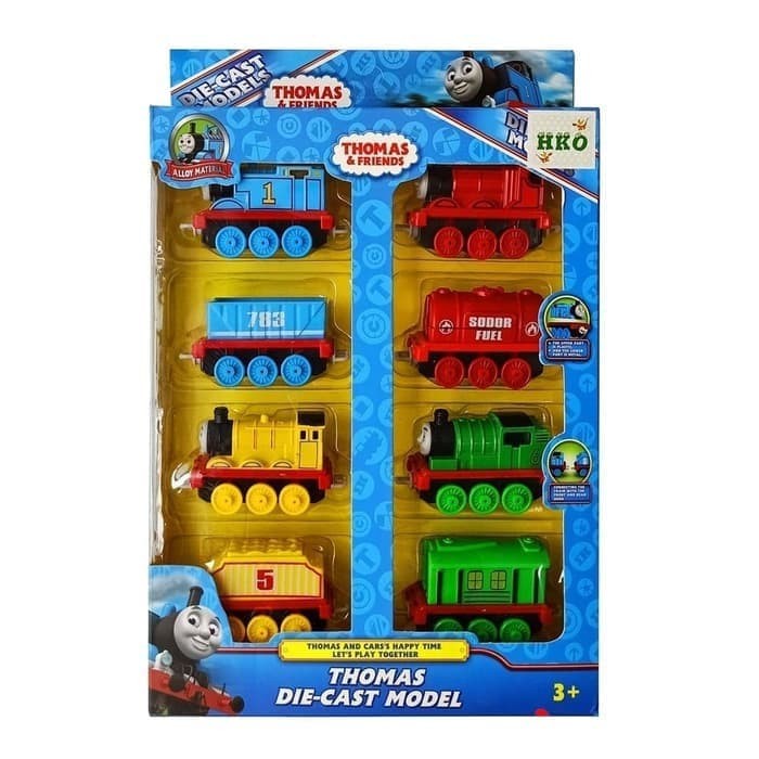 [8 pcs] Mainan Diecast Kereta Thomas Train Besi - Lokomotif & Gerbong - Mainan Anak Laki Cowok Murah