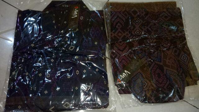 Kemeja Batik Songket Mutiara Rintik Panjang Murah Black Green Navy Dan Purple Slimfit Dan Formal