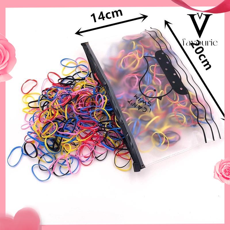[COD]100 pcs tali rambut anak-anak sekali pakai karet gelang menarik cincin rambut kecil terus-menerus-FA