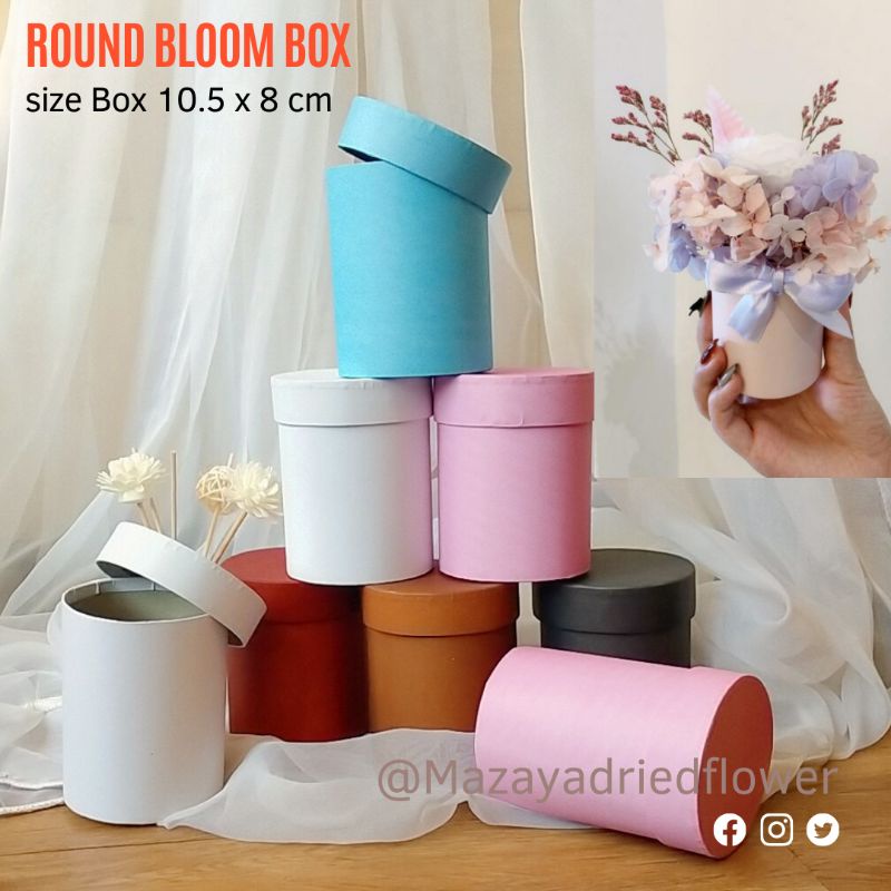 Round bloom box / bloombox / Mini round box / box buket balon / gift