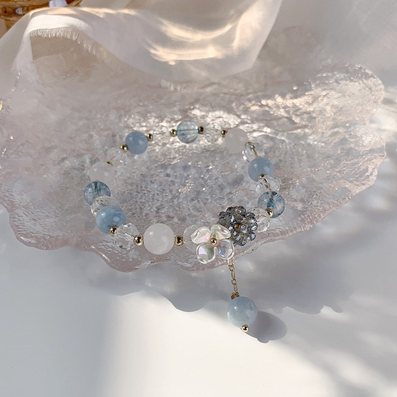 Fancyqube Gelang Manik-Manik Batu Kristal Alami Warna Oranye Hijau Biru Ungu Untuk Wanita