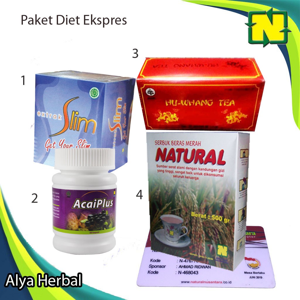 PAKET DIET EXPRES PAKET PELANGSING 1 MINGGU PT. NASA ACAI PLUS E-SLIM HWANG TEA SBMN