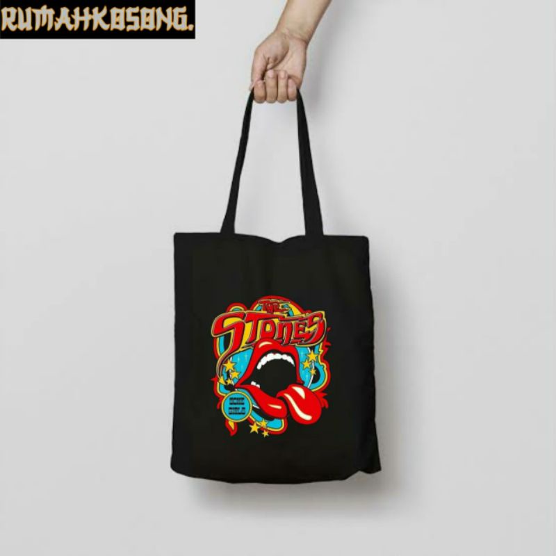 TOTE BAG THE ROLLING STONES / TOTEBAG RESLETING HITAM / TOTEBAG BAND METAL / TAS JINJING / TOTEBAG C