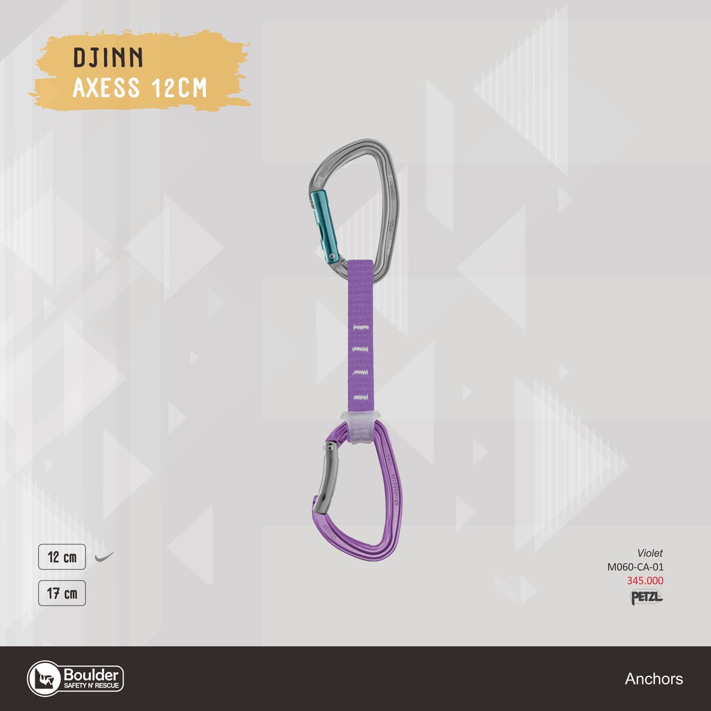 RUNNER SET DJINN AXESS QUICKDRAW 12CM VIOLET ANCHORS PETZL