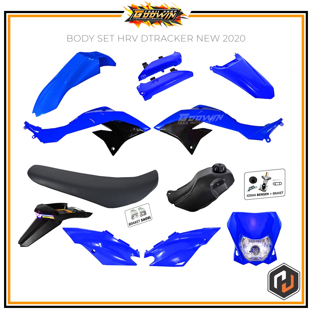 Body Trail Set Bodyset Bodykit Fullset HRV DTRACKER DT NEW 2020 Warna Biru Hijau Hitam Kuning Merah