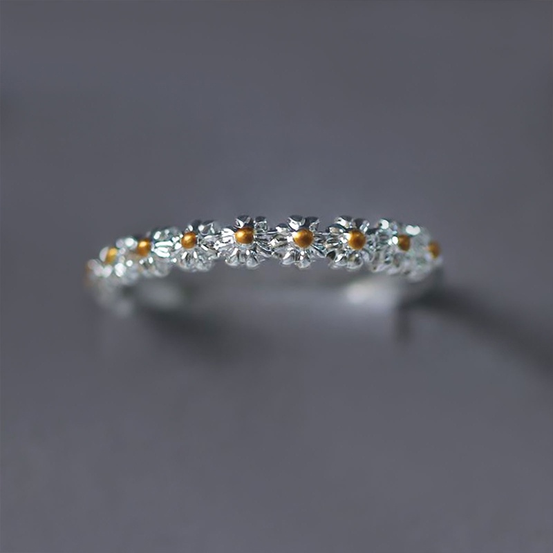 COD❤️Cincin Wanita Korea 2021 Baru Kreatif Sederhana Daisy Ring Fashion Temperamen Perhiasan Aksesoris-A.one