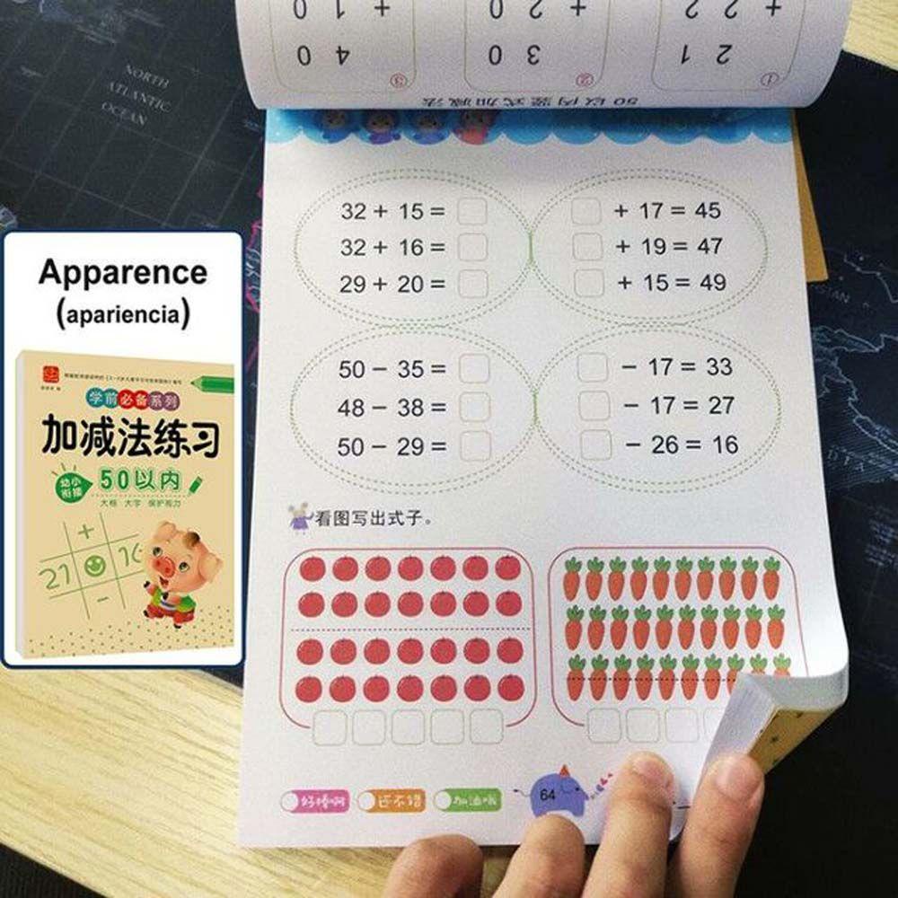 [Elegan] Buku Latihan Matematika Anak-Anak Warna-Warni Latihan Tulisan Tangan Math Aritmatika Belajar Angka