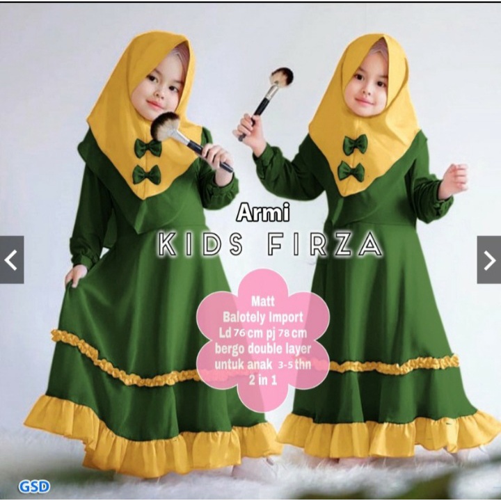 (COD)FIRZA KIDS/ZAHRA KIDS/SIZE/S | M | L | XL/ BUAT ANAK 2-10 TAHUN Anak Perempuan Putih Manasik Ha