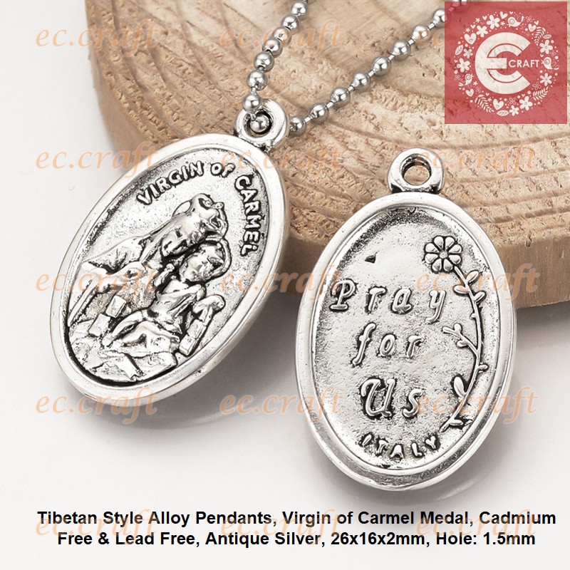 6 PCS CHARM VIRGIN OF CARMEL (BUNDA MARIA DARI GUNUNG KARMEL) GELANG ROSARIO