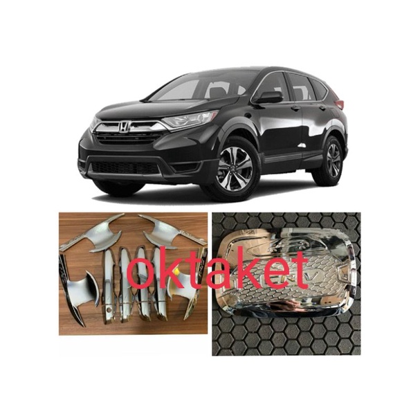 paket outer handle tank cover Crv Turbo 2017 hitam chrome