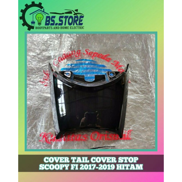 COVER PET STOP LAMPU BELAKANG SCOOPY K93 2017-2019  REAR TAIL COVER TAIL SCOOPY FI ESP K93 2017 2018 2019 HITAM | SAMBUNGAN BODY ATAS LAMPU BELAKANG SCOOPY ESP 2017 2018 2019 | COVER STOP SCOOPY FI 2017 2018 2019 | MERK WIN