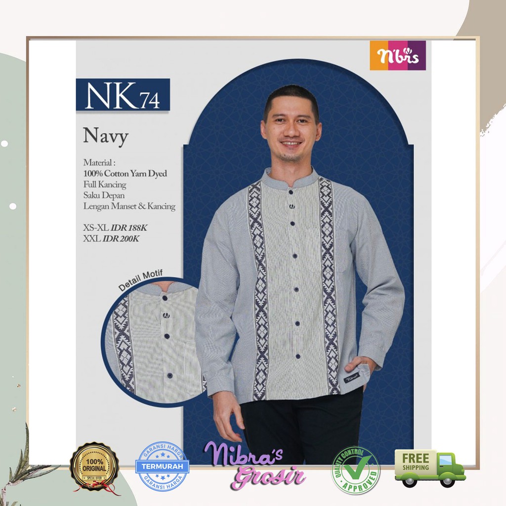 NIBRAS NBRS  KOKO PREMIUM NBRS NK 74 074 GREEN NAVY / KOKO DEWASA / PAKAIAN MUSLIM