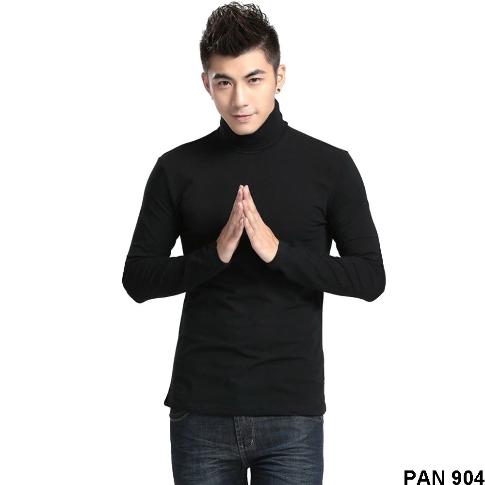 Kaos Kerah Turtleneck Pria Lengan Panjang